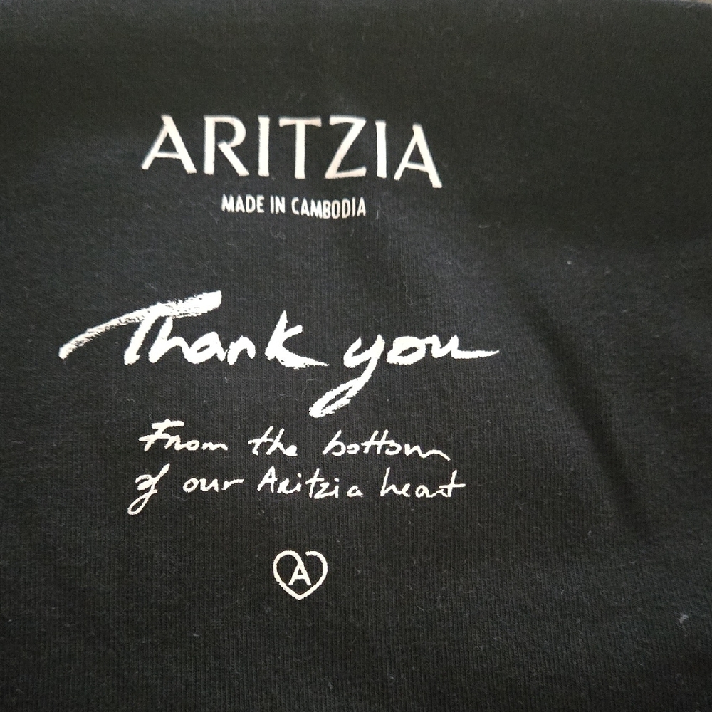 Aritzia Black Legging with White Script